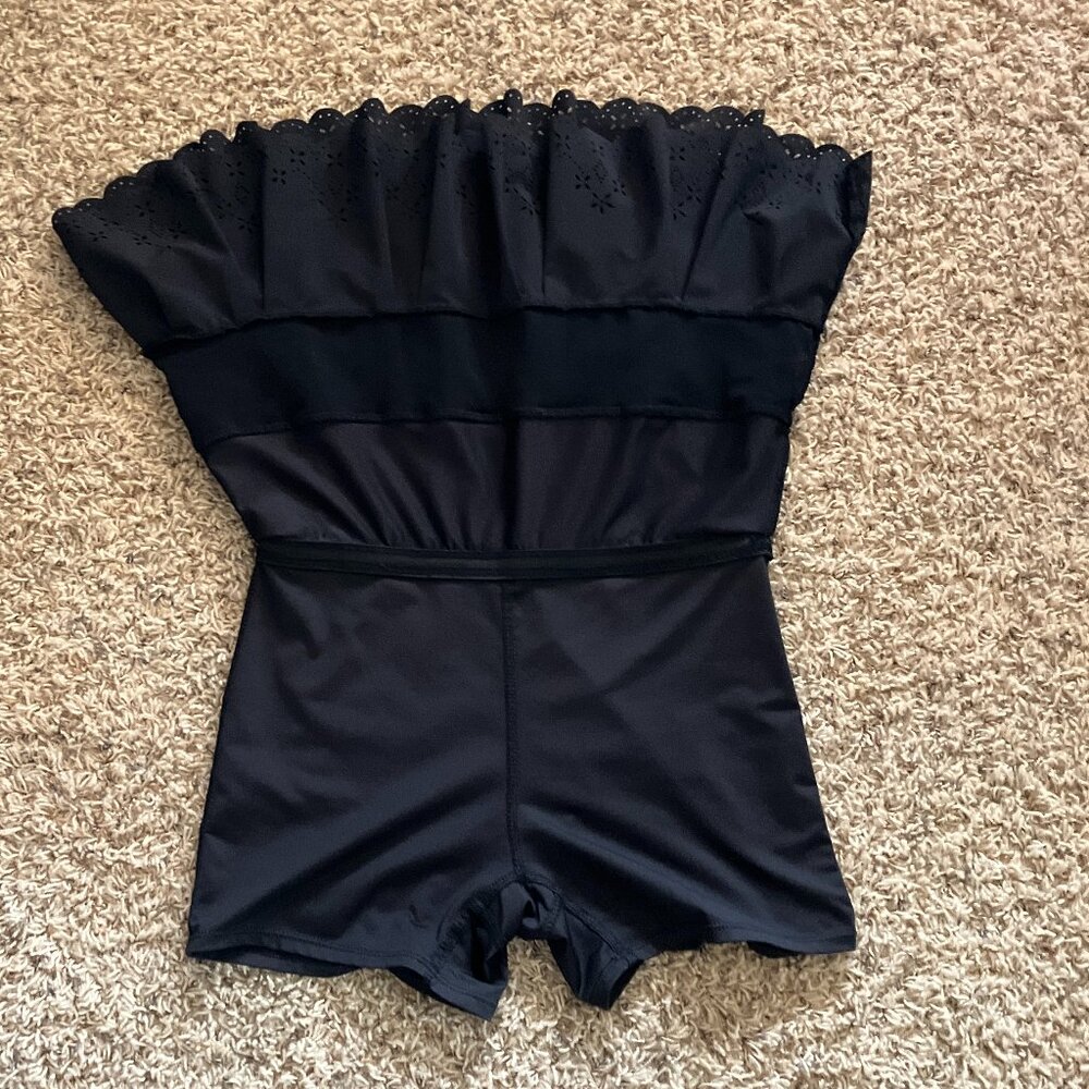 Like New Lucky In Love BLACK Laser Tennis Skirt Skort Shorts XS BLACK - Picture 9 of 13